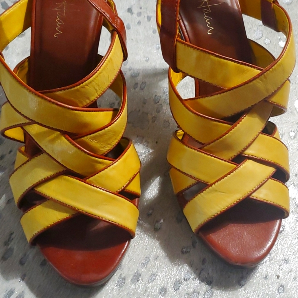 SOLD OFFSITE Genuine leather Cole Haan strappy heels.